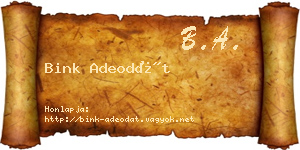 Bink Adeodát névjegykártya
